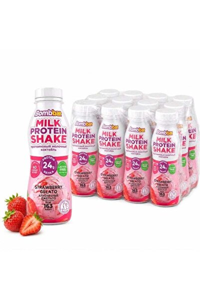 BOMBBAR Milk Protein Shake, Strawberry Gelato, 24g Protein, Lactose-Free