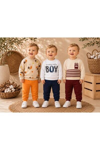 Organic Product DimpleBaby 3-Piece Baby Set – Printed Tracksuit Sets 0-24 Months