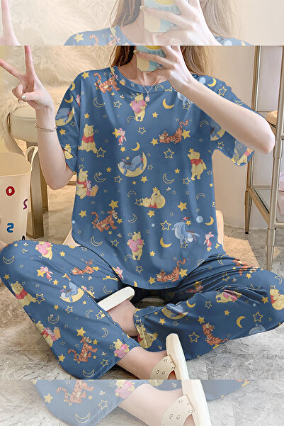 kuzey homewear طقم بيجامة بأكمام قصيرة من Winnie The Pooh Supersoft Basic Sin...
