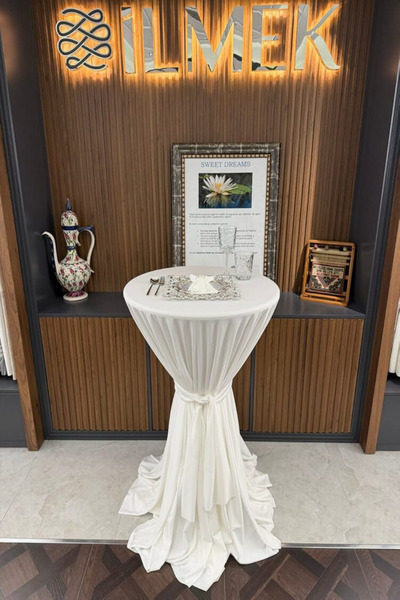 ilmek Dertsiz Tied Bistro Tablecloth - Wedding Event Organization Hotel Restaurant Cocktail Table Cover
