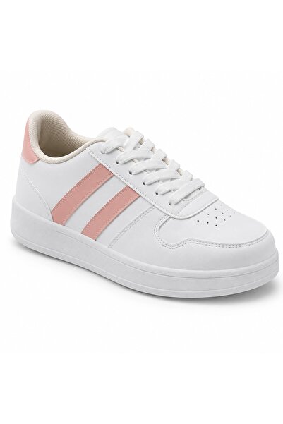 ZERDALİFE White Sports Shoes Lace-Up Casual Sneaker Comfortable Sole