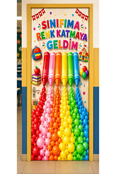 PROMISEBACKDROP2 190x75cm Husă elastică pentru ușa sălii de clasă, Husă texti...