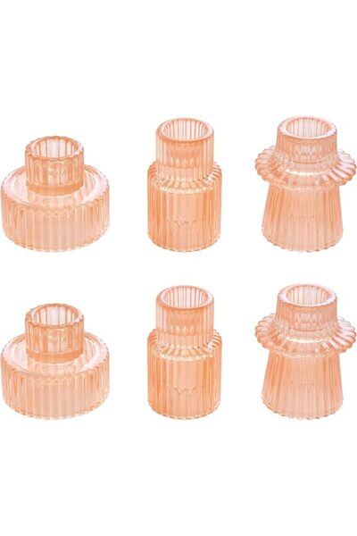 GENERAL Vixdonos Glass Candlestick Holders Tealight Candle Holders for Table ...