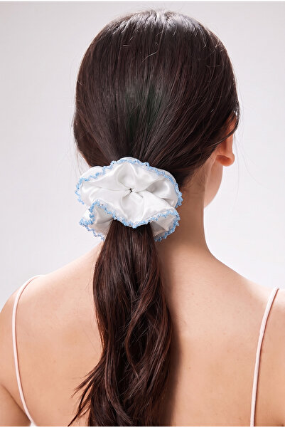 Katia&Bony Sequin Detailed Satin Elastic Buckle White
