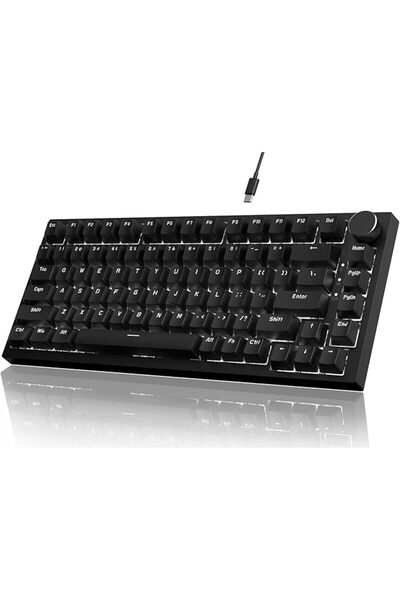YINDIAO لوحة مفاتيح ميكانيكية Ajazz AK820 مع مقبض، تصميم ANSI بنسبة 75%، 81 م...