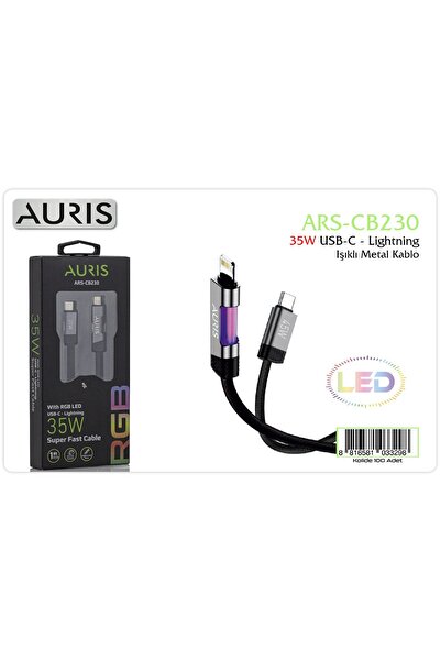 Auris Cb230 35W Type-C to Lightning Rgb Led Cable