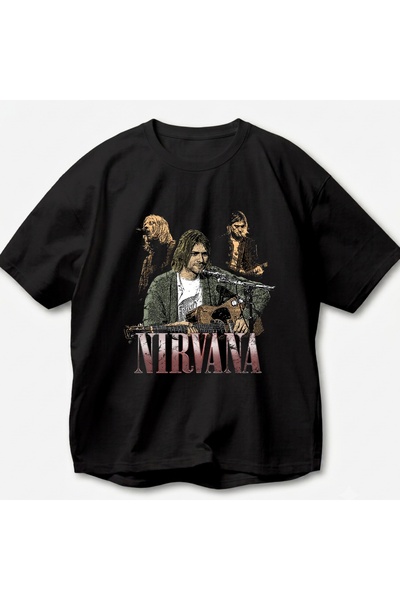 SVART WEAR Nirvana Printed Vintage Y2K Retro Unisex Oversize 100% Cotton T-Shirt