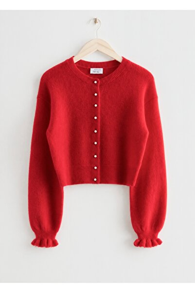 NATUFIAN STORE Cardigan tricotat moale pentru femei, cu nasturi cu perlă și m...