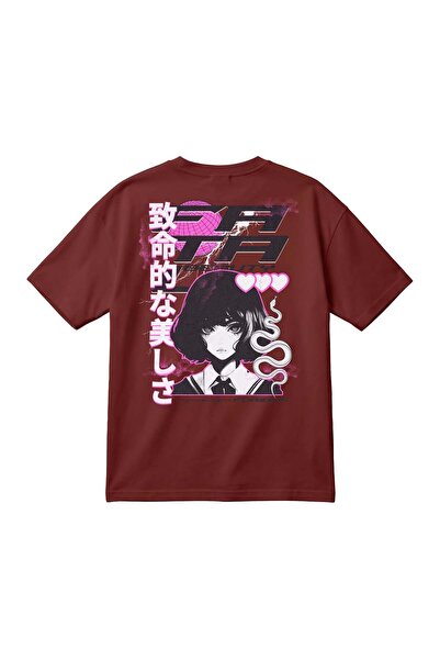 barsdepo Y2K Anime Graphic Printed Oversized Unisex T-Shirt – Japanese Text Tee