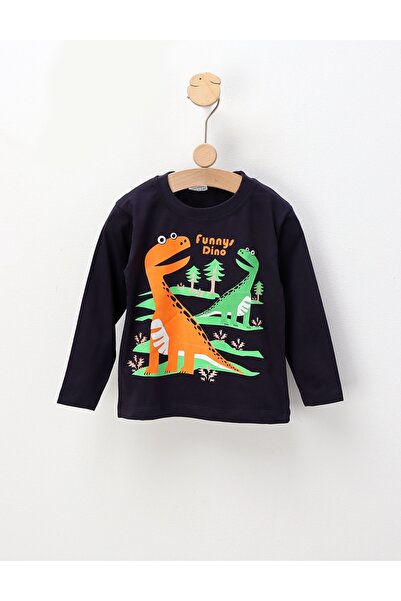 MiniKids Bluza subtire Funny Dino, bleumarin