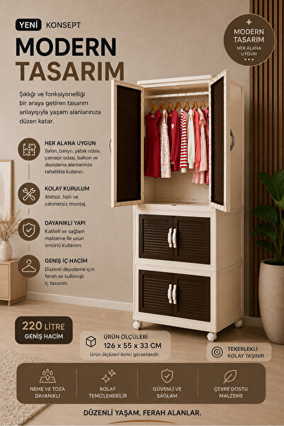 Mayaglory Fonksiyonel Portatif PLASTİK Dolap Mutfak Dolabı Kapaklı Katlanabil...