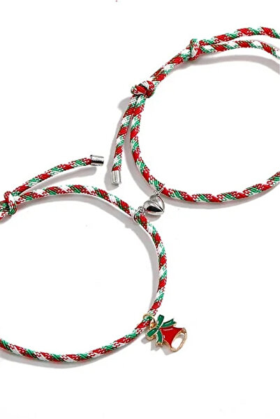 VeeShop Set 2 bratari BFF de Craciun, pentru prieteni sau cupluri, cu magnet,...