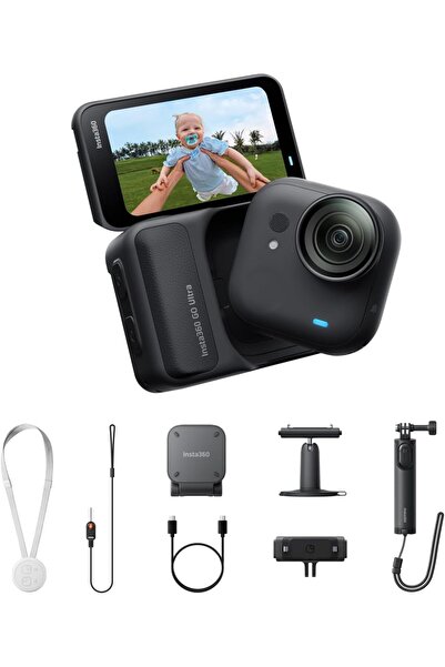 Insta360 حزمة GO Ultra Creator باللون الأسود - كاميرا تصوير فيديو بدقة 4K بدو...