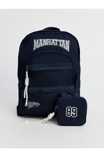 LC Waikiki Rucsac pentru băieți cu broderie Manhattan, albastru marin, de la ...