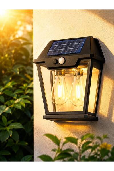 maxcam Güneş Enerjili Sensörlü LED Duvar Lambası - Su Geçirmaz Solar Aydınlat...