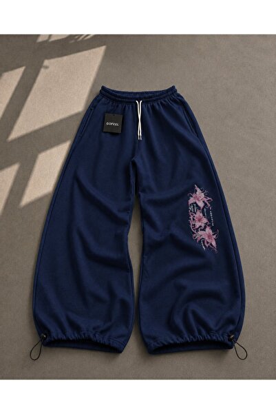 Gofeel Flower Baggy Kalıp Unisex Eşofman Altı