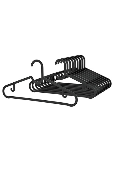 Generic Brand Black Solid Clothes Hanger 10 Pieces