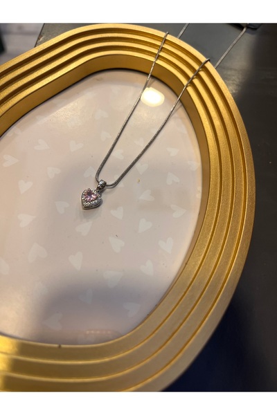 gozdeasutayaccessory Pink stone heart necklace