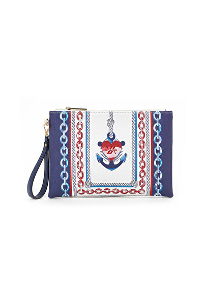 VERDE Γυναικεία Τσάντα Χειρός 16-7259 Μπλε