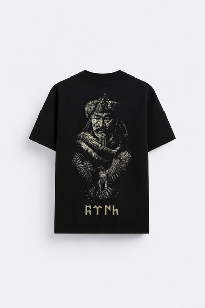 cesita Emir Timur Printed Crew Neck Black T-Shirt T-Shirt