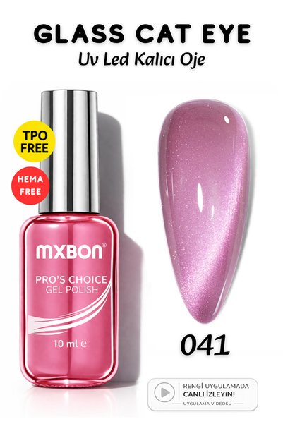 Mxbon Uv Led Kalıcı Oje 10 ml Hema & TPO Free Glass Cat Eye - 041