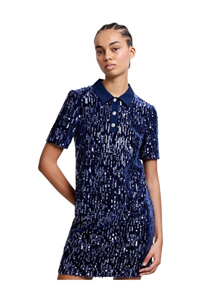French Connection Women Trinny Velvet Sequin Dress