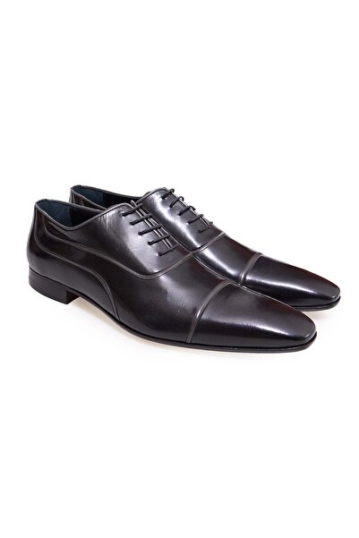 FRANCO CALVANI Black Color Lace-Up Genuine Leather Men's Shoes