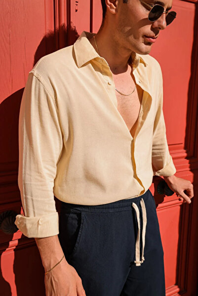 no7man Elara Yellow Men's Shirt