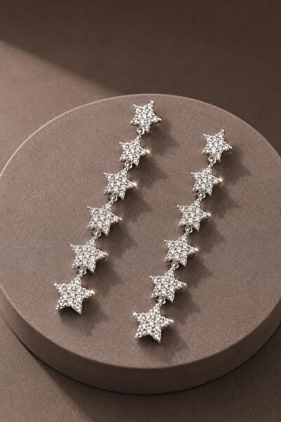 New Obsessions Flush-Set Zircon Stone Single Row Star Earrings