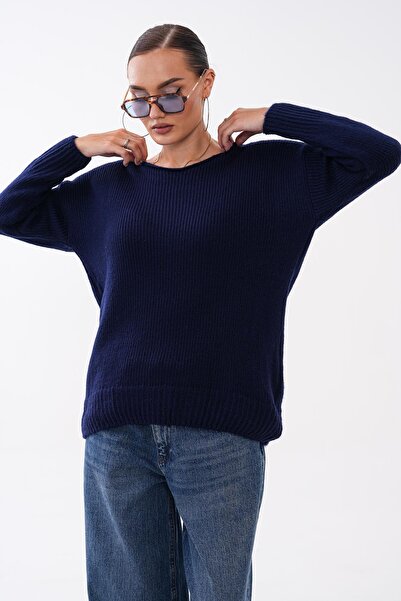 ŞİMAL Women's Seamless Collar Knitted Loose Sweater 265022 -