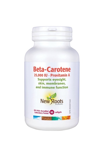 New Roots Canada Beta Caroten Forte 25.000 UI, 90 capsule moi, New Roots Herbal
