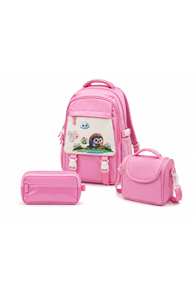Malkan 3-piece korean style waterproof thick chain backpack lunch bag pencil ...