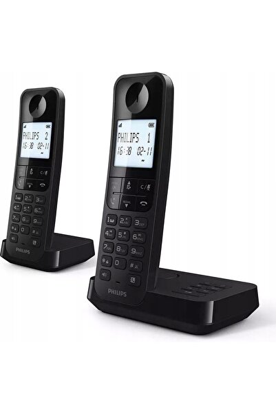 Philips Telefon fără fir DECT Philips D2752B/12, 2 receptoare, negru