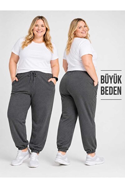 TREND ALİSSE FÜME XS-7XL ARASI BÜYÜK BEDEN MEGAFİT EŞOFMAN ALTI