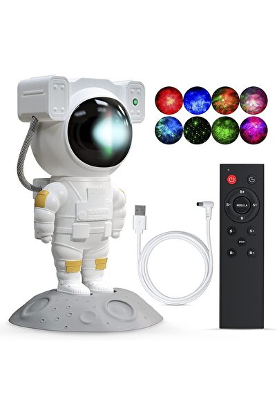 RGR Proiector de stele LED, Lumină de noapte, Astronaut pentru copii, Laser RGB