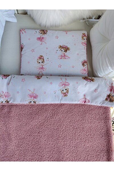 NO BRAND Set cărucior Pătură + pernă Bouclé 63x73 cm - Set lenjerie de pat