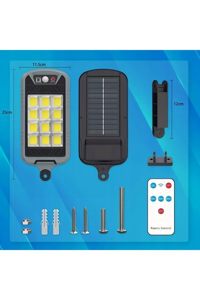 NO BRAND Lampă stradală LED solară puternică de 400W cu senzor crepuscular și...