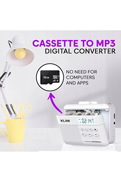 Klim CASSETĂ RECODER WALKMAN K7 CASSETĂ RECODER USB + CARD DE 16GB
