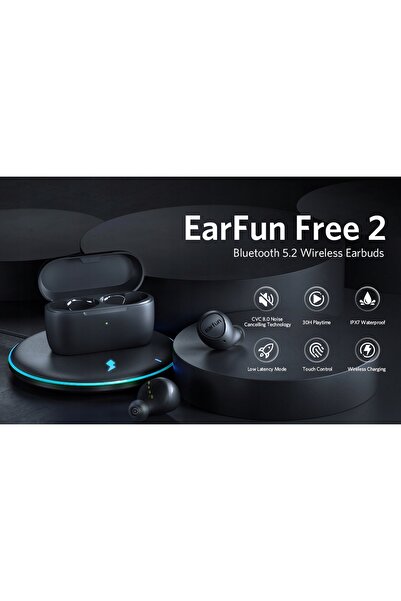 EARFUN Căști wireless Bluetooth, 2 căști wireless gratuite, stație wireless 3...
