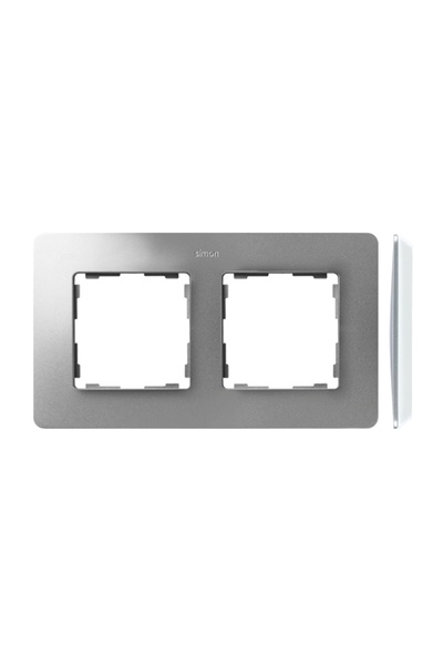 NO BRAND SIMON 82 Ramă dublă din aluminiu/alb Contact-Simon