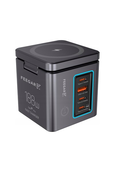 NO BRAND Încărcător USB-C cu inducție Feegar Combo 188W GaN3 USB-C PD QC 3.0
