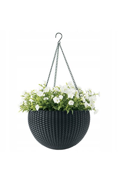 Keter 2x ghiveci suspendat pentru balcon/terasă, sferic, antracit