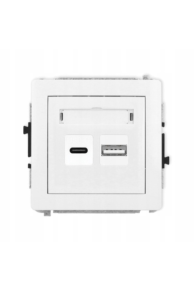 NO BRAND Karlik DECO Încărcător Dual USB C + USB A 20W, culoare albă, DCUSB-8