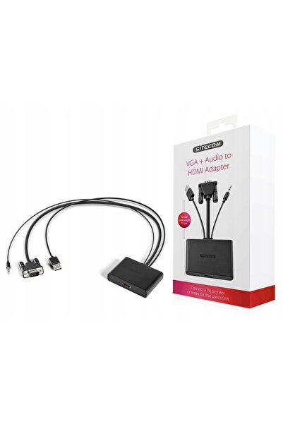 NO BRAND Sitecom CN-352 adaptor VGA-HDMI + USB 2.0 + 3,5 mm, negru