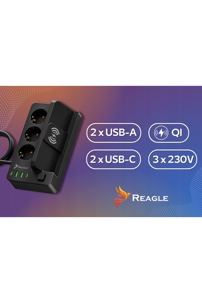 NO BRAND PRELUNGITOR CU PRIZĂ MULTIPLĂ DE 3 M, 3 PRIZE, 2x USB, 2x USB-C