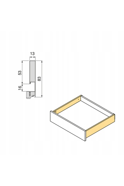 NO BRAND VERTEX 3D sertar antracit sub cuptor H-83 L-450 c. unitate de uz cas...
