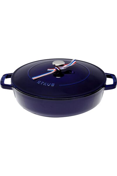 NO BRAND Staub Oală Dutch Oven din Fontă cu Capac 28 cm, Albastru FRENCH