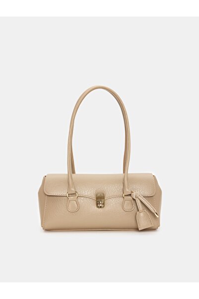 Dilvin Baguette Shoulder Bag-Beige