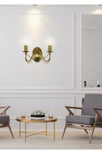 NO BRAND Aplică de perete candellux MUZA 22-69156 alamă 2xe14