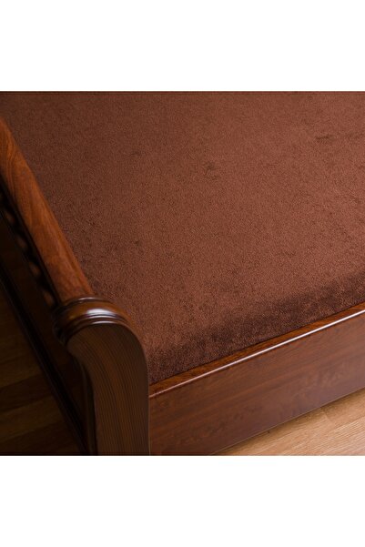 NO BRAND Cearșaf de pat elastic din jerseu, maro, 160x200 cm K2